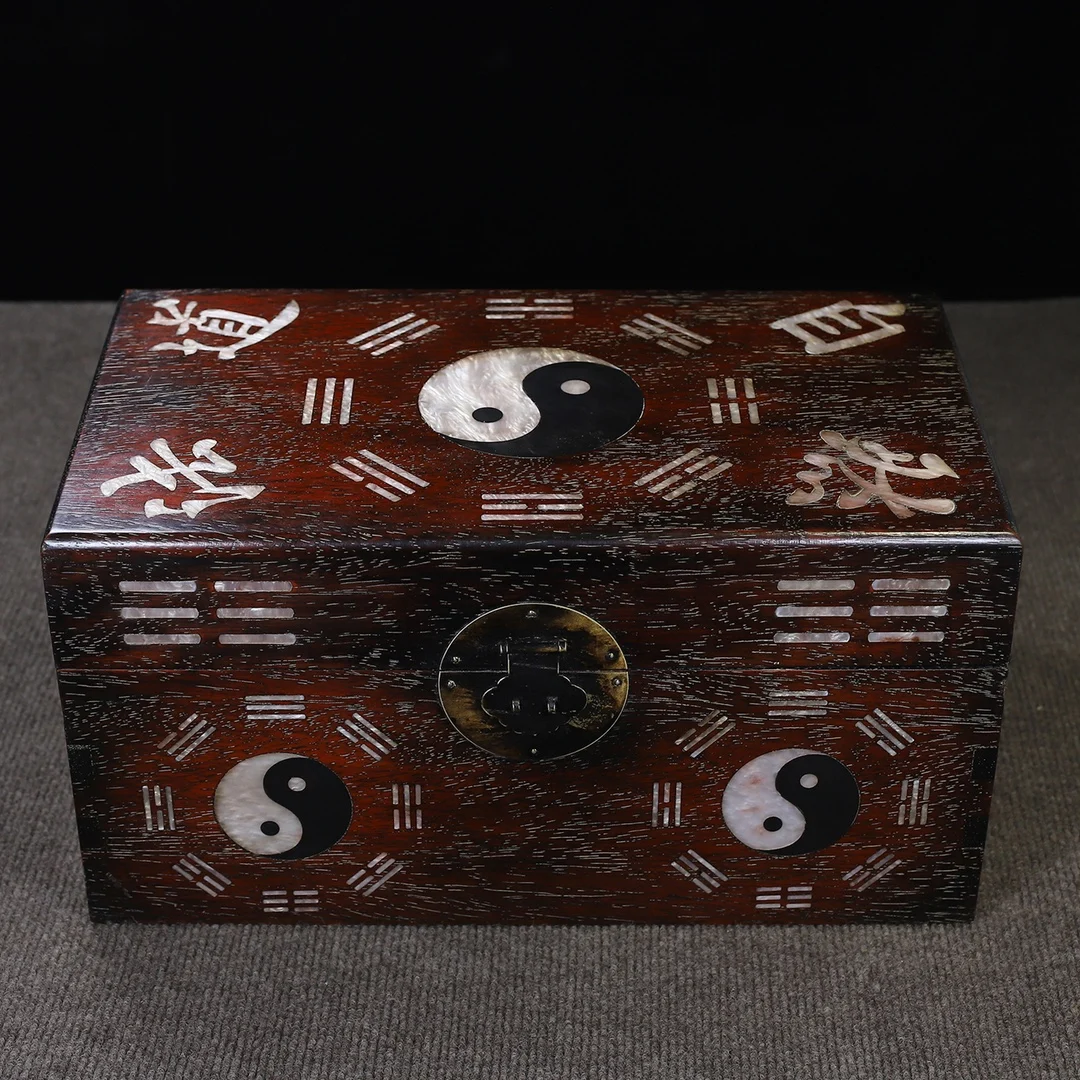 Treasured Rosewood Inlaid With Shells, Natural Design, Multi-Treasure Storage Box