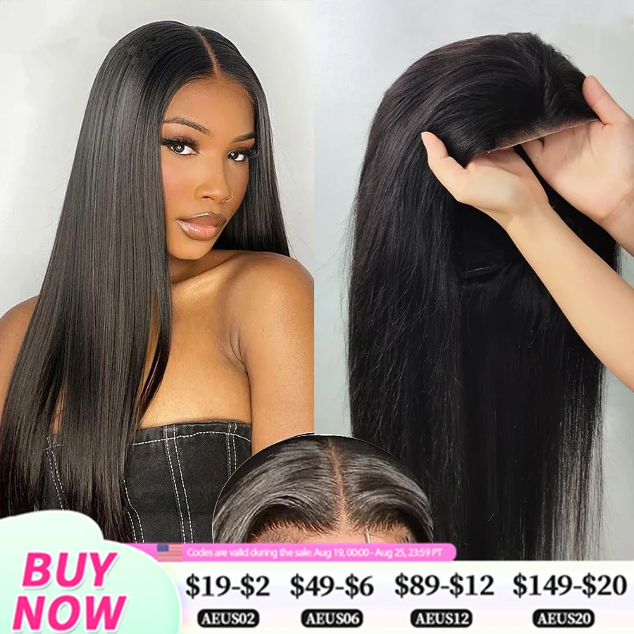 

Glueless Wigs Human Hair Wear Go 5x5 6X4 Closure Wig 30 32 34 36 Inch Pre Cut Brazilian Straight Human Hair Wigs With Baby Hair