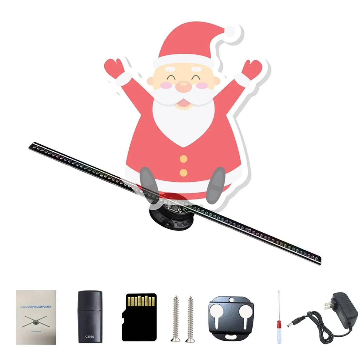 MYdaY- Proiettore con ventola a LED 3D Macchina pubblicitaria a parete 224 Perline LED Visualizzazione pubblicitaria per occhi HD Visualizzazione pubblicitaria SPINA USA