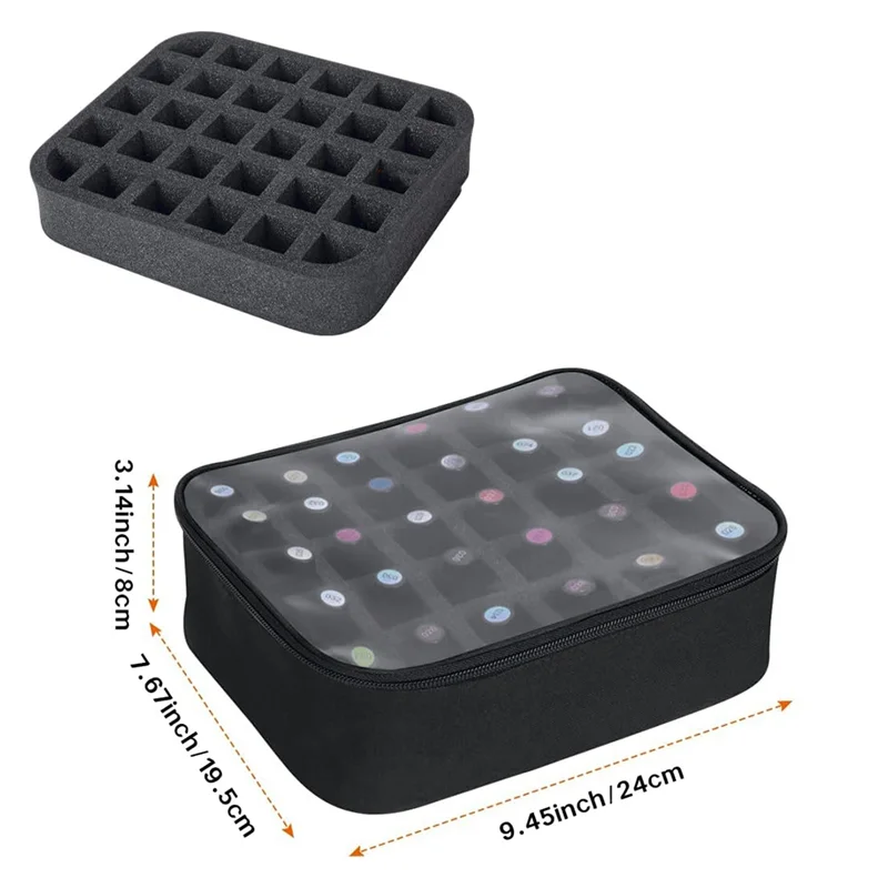 La caja de esmalte de uñas B45C contiene 30 botellas (15Ml-0,5Fl Oz), bolsa organizadora multifuncional para almacenamiento de esmalte de uñas