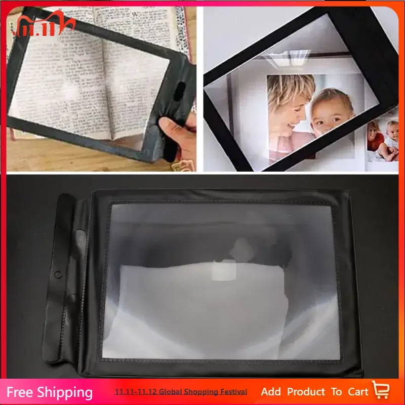 

3X Large Reading Magnifier A4/A5 Full Page Sheet Magnifying Glass Book Reading Lens Page Reading Glass Lens Magnification