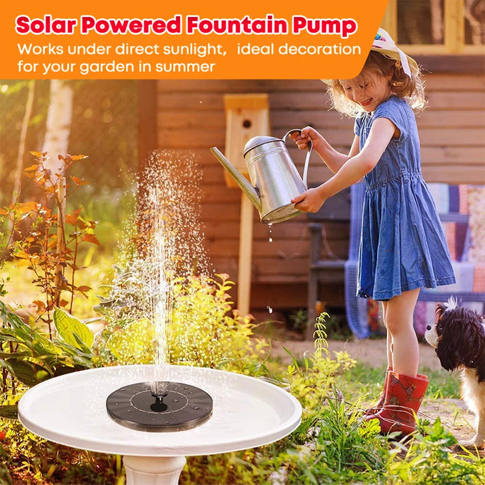 

Solar Fountain with 8 Nozzles Free-Standing Floating Solar Panel Pumps Bird Bath Water Fountain Kit for Outdoor Garden Pond Pool