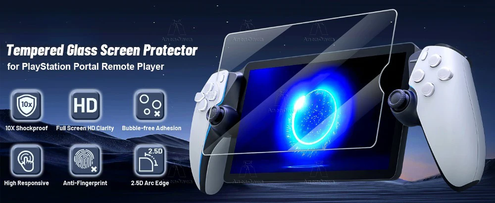 PS Portal Displayschutzfolie aus gehärtetem Glas, 2,5D, gebogene Kante, Härtegrad 9H, bruchsicher, kratzfest, Anti-Fingerabdruck, HD, blasenfrei – Detail 1