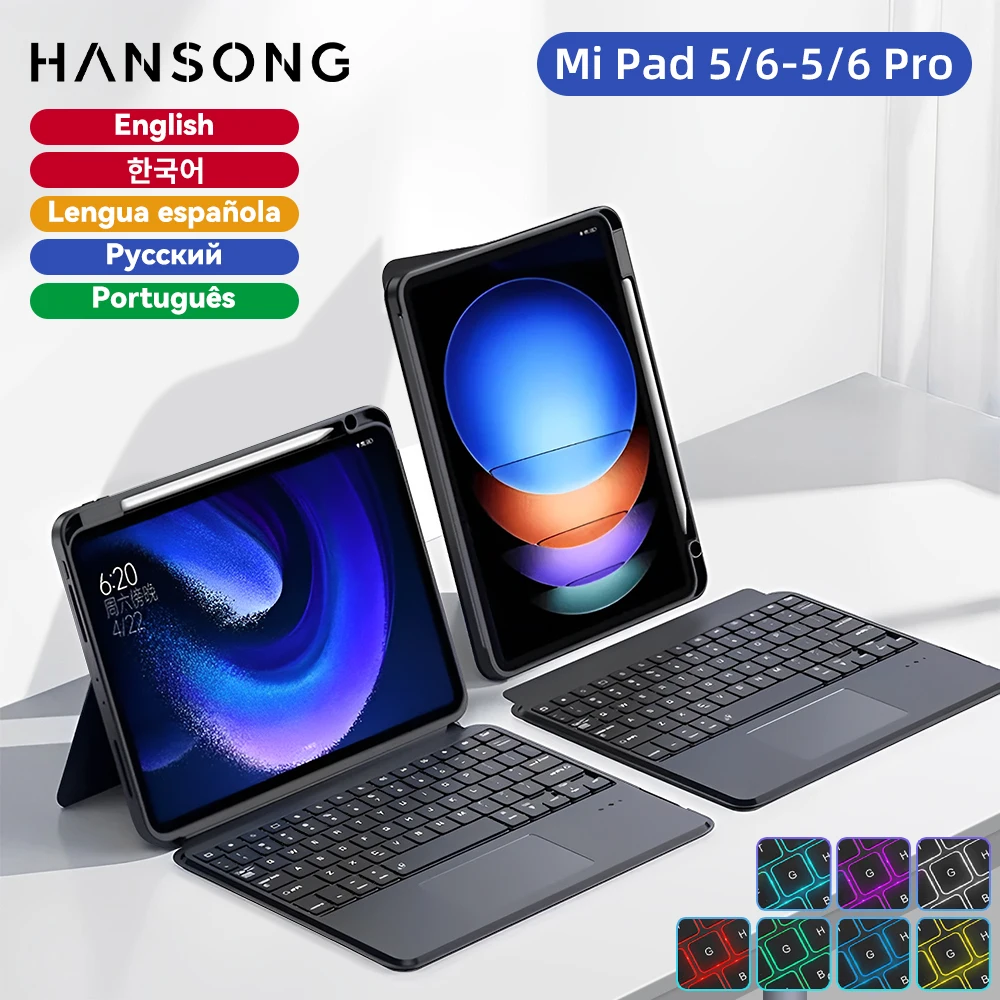 

For Xiaomi Mi Pad 5 Magic Keyboard for Xiaomi Mi Pad 6/6 Pro Case for Mi Pad 5/5 Pro 11 inch Backlit Bluetooth Keyboard Cover