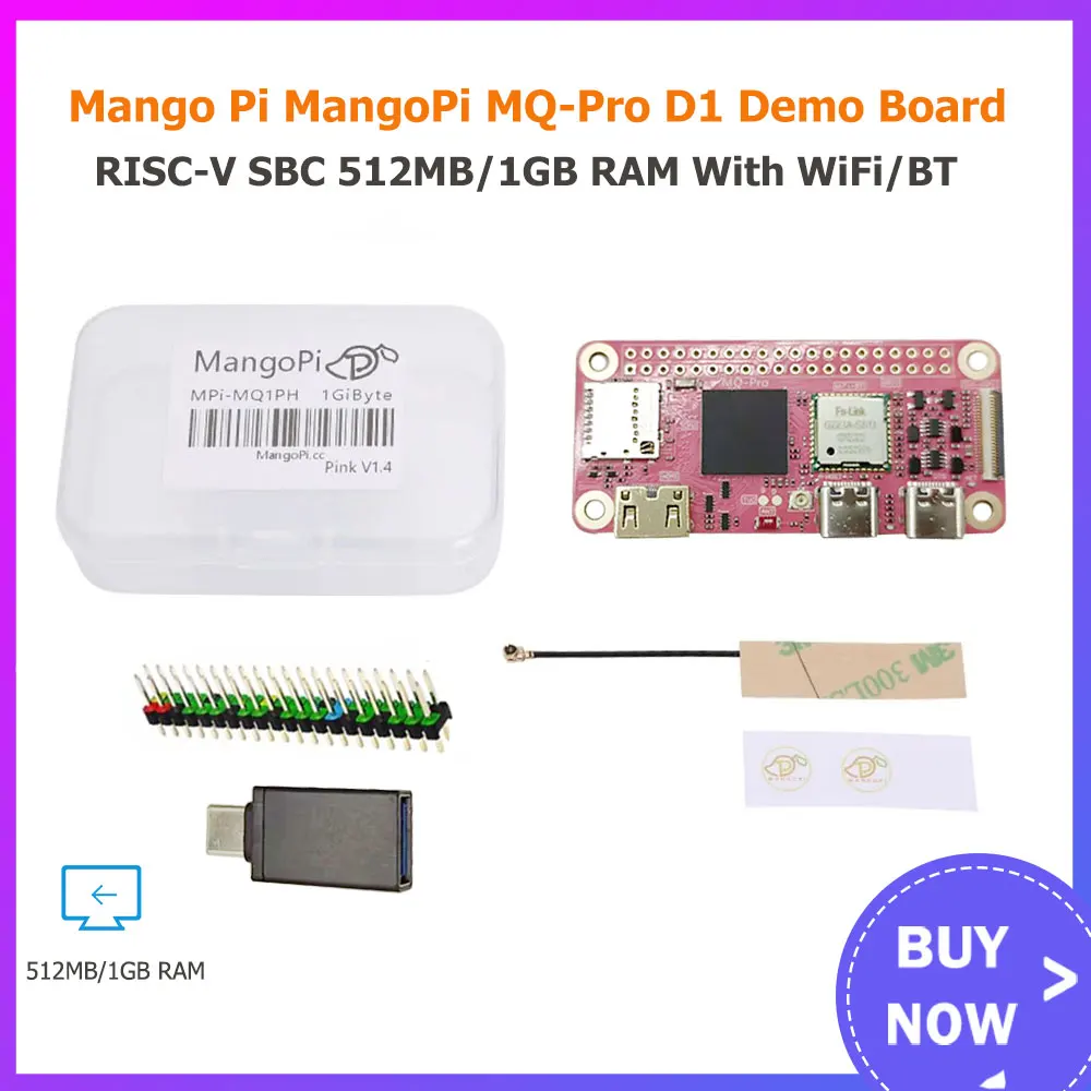 Mango Pi MangoPi MQ-Pro D1 Demo Board RISC-V SBC 1GB RAM With WIFI & BT Same Size as Raspberry Pi Zero 2 W