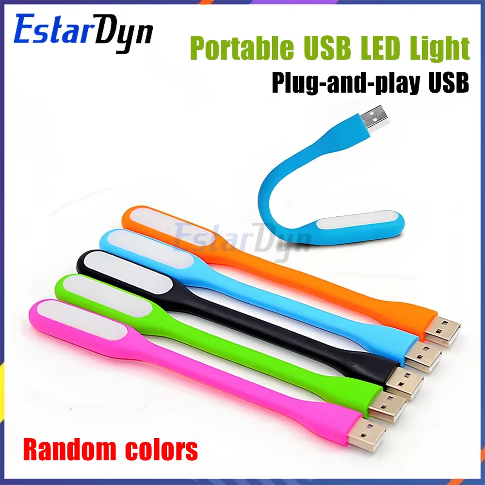 Mini USB LED Reading Light Portable Foldable Book Lamp Eye Protection for Power Bank PC Laptop Night Reading, Color Random