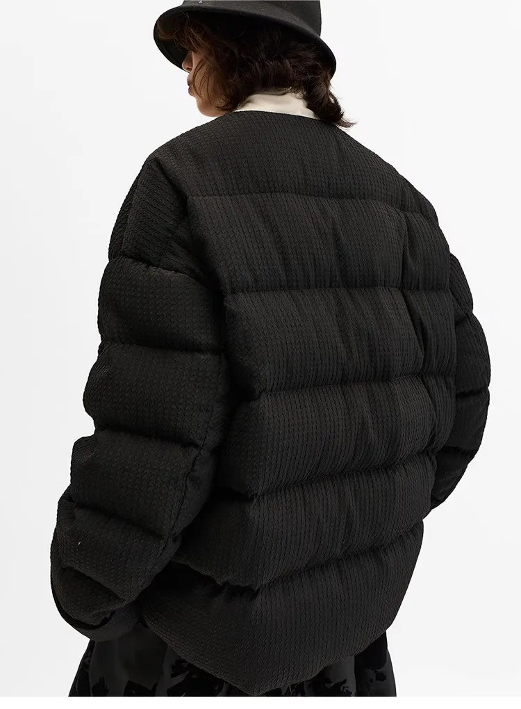 Women's New Chinese Style Goose Down Jacket with Button Detail, 2026 New Model, Made of Real Silk Guanle Crepe Fabric