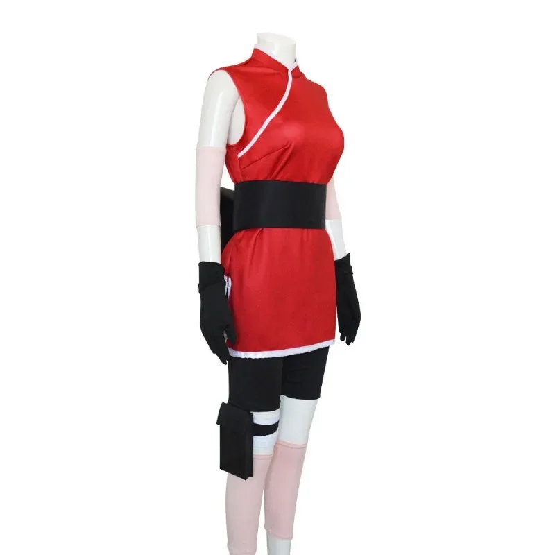 Japanese Anime Haruno Sakura Cosplay Costume Women Girls Skirt Outfit Unisex Ninja Cartoon Halloween Carnival Costume