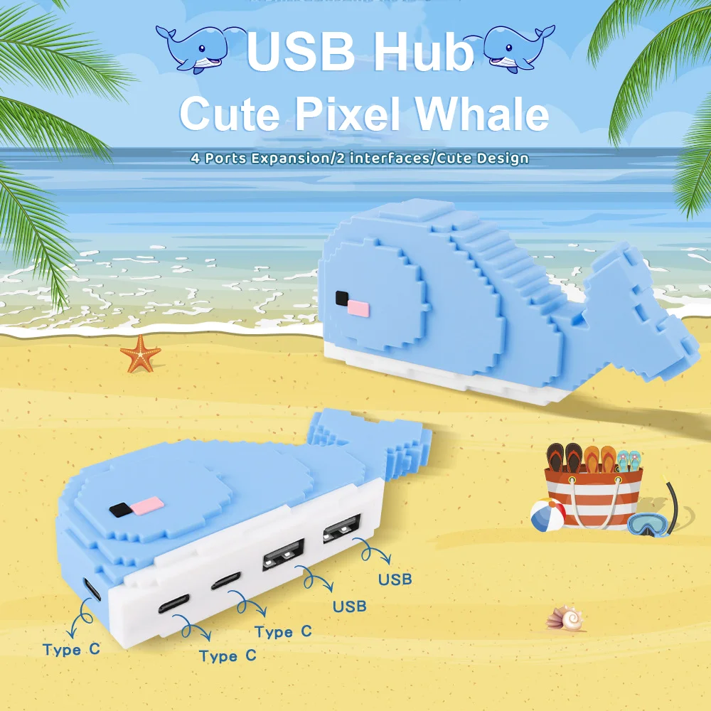 bonito-dos-desenhos-animados-pixel-baleia-forma-usb-hub-ornamento-desktop-estacao-dock-usb-tipo-c-interface-computador-laptop-usb20-expansao