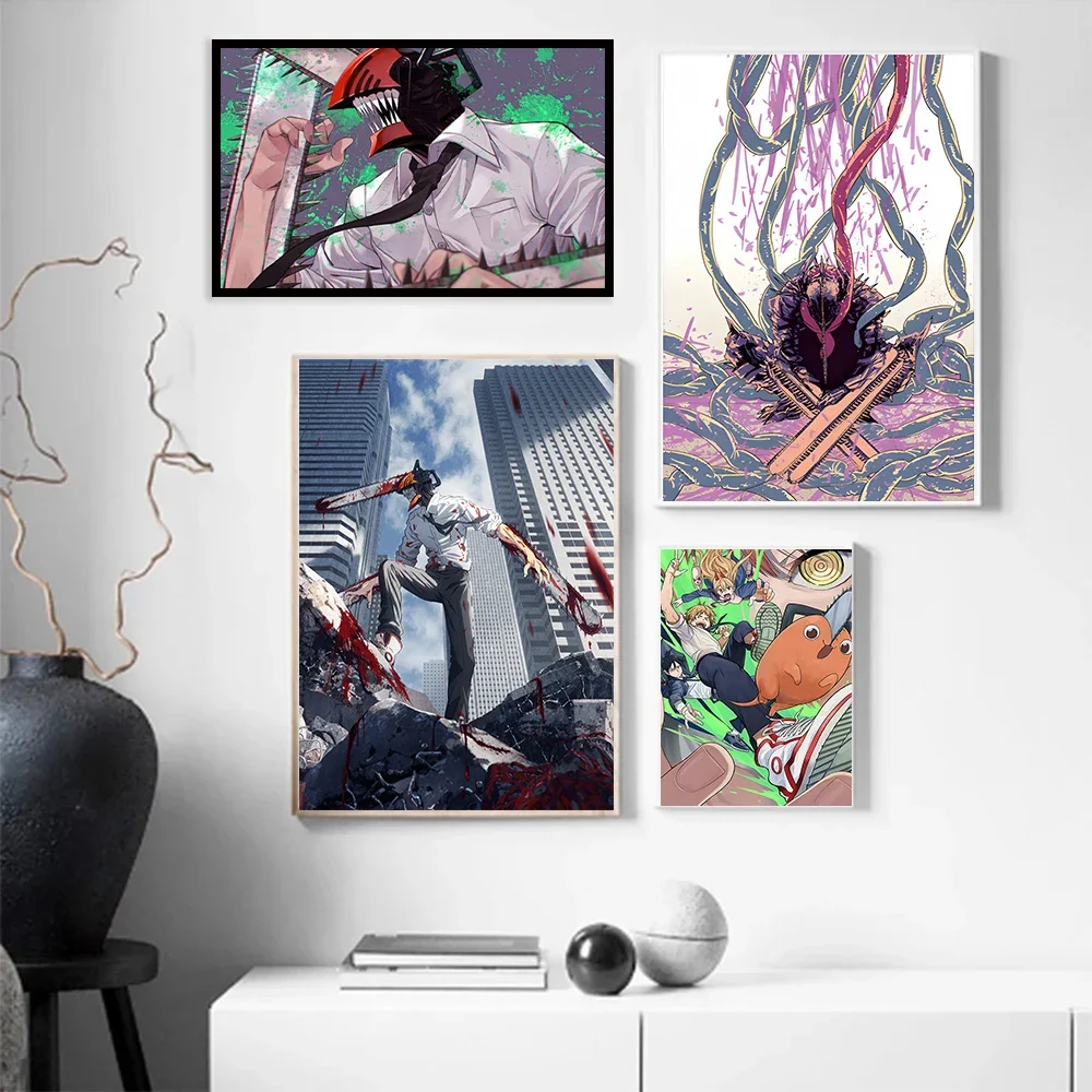 Anime Chainsaw Man Canvas Poster Denji Pochita Wall Art Painting Prints Picture Kid Bedroom Decoration Mural Collection Of Gifts