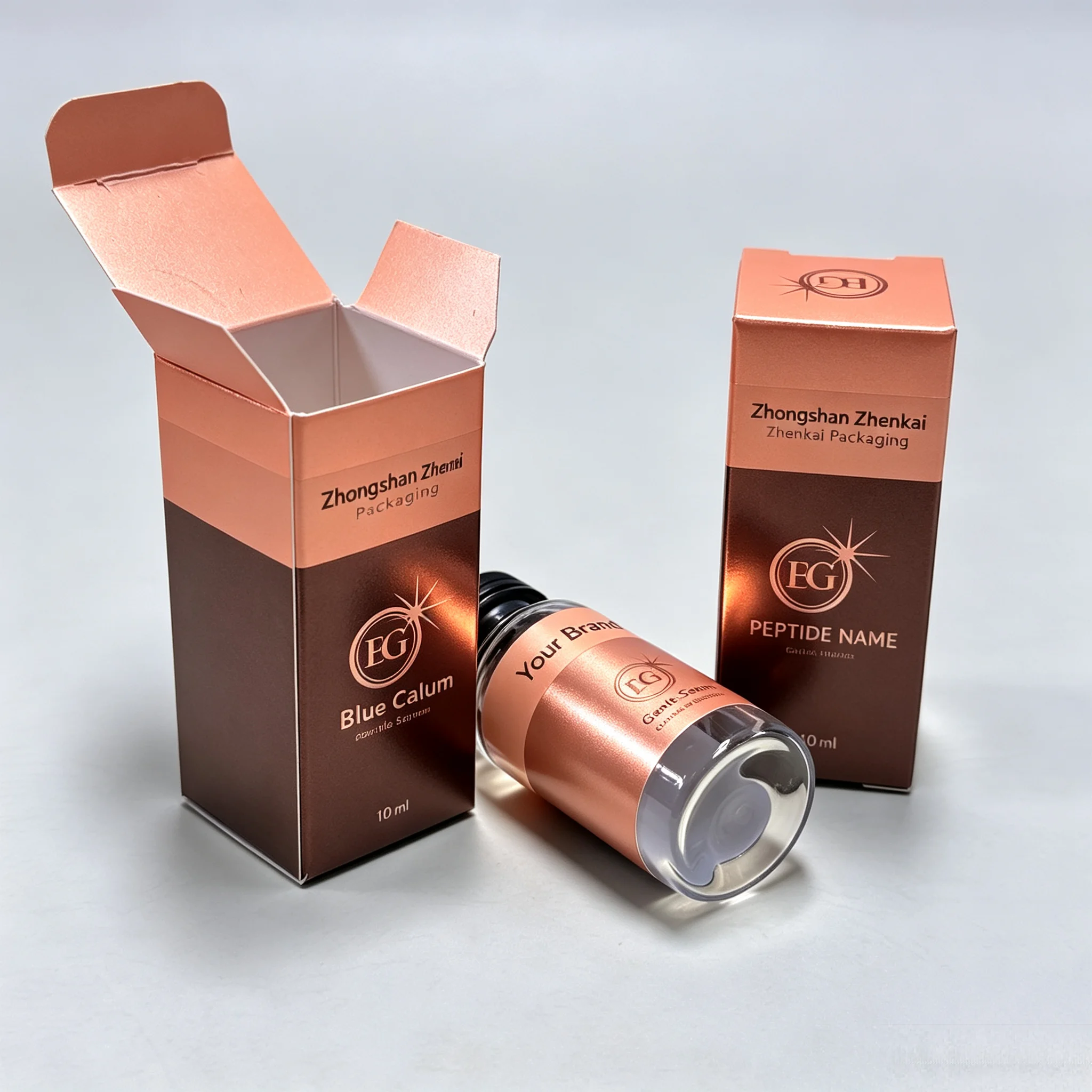 High Quality Custom Self Adhesive Labels & Peptide Packaging Cartons Matching 3ml 5ml 10ml Vials Beauty Industry Exclusive
