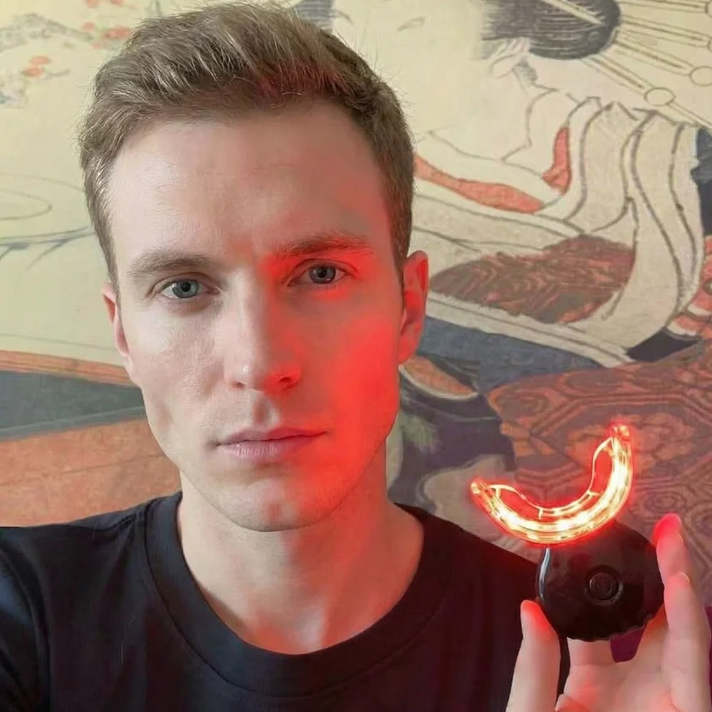 

Светотерапевтическое устройство для облегчения боли в полости рта, двойной красный и синий светодиод для успокаивающего зубного боли, чувствительных десен и быстрого уменьшения отеков