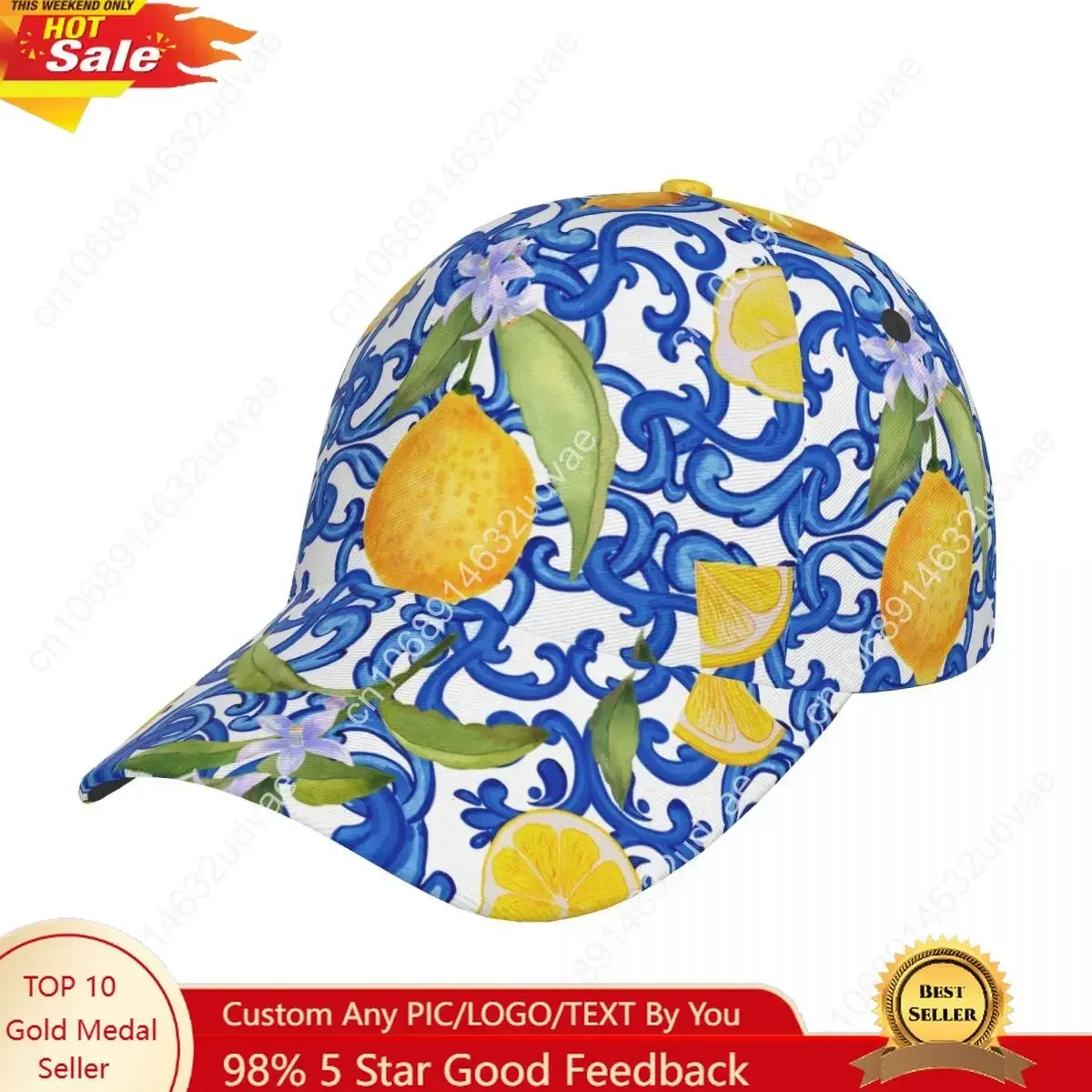 Golf hat men Baseball Cap Sports Mediterranean Style Lemon Snapback Hat Fashion Outdoor Hip Hop Hats For Men Women Unisex