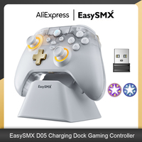 EasySMX D05 Wireless Gaming Controller with Charging Dock RGB Hall Effect Joysticks Triggers Gamepad for PC/Switch/TV/Phone