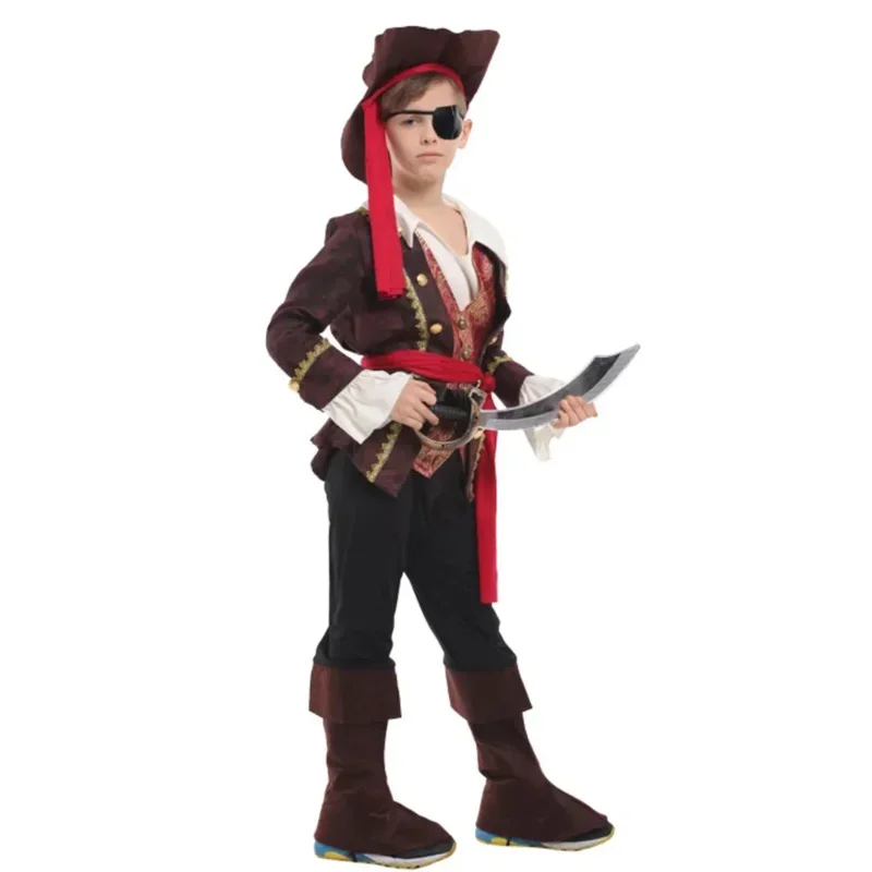 Disfraz de pirata de capitán Jack Sparrow, disfraz de halloween para niños, disfraces de Carnaval para niños * 8 * Q