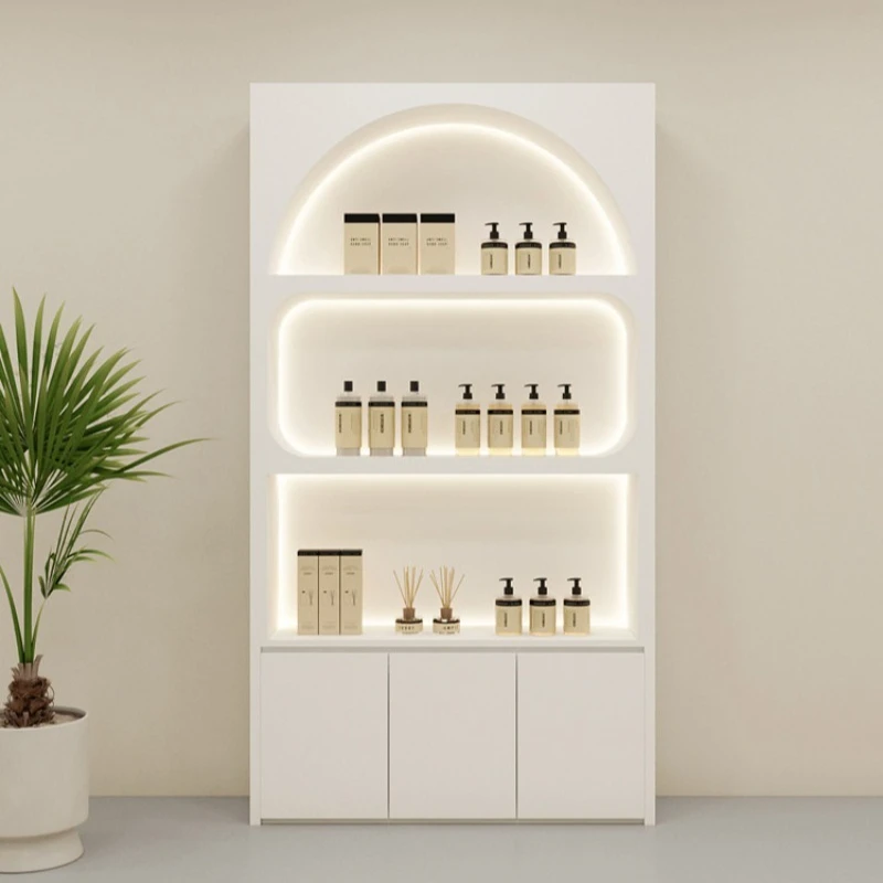 Modern Minimalist Cosmetic Display Cabinet Nordic Beauty Salon Cabinet Skin Care Nail Salon Commercial Furniture Armarios FYMC