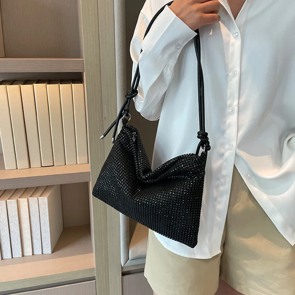 

Women Diamond Shoulder Bag Chic Sparkle Satchel Clutch Elegant Glitter Sling Bag Versatile Strap Adjustable Formal Dressy Purse