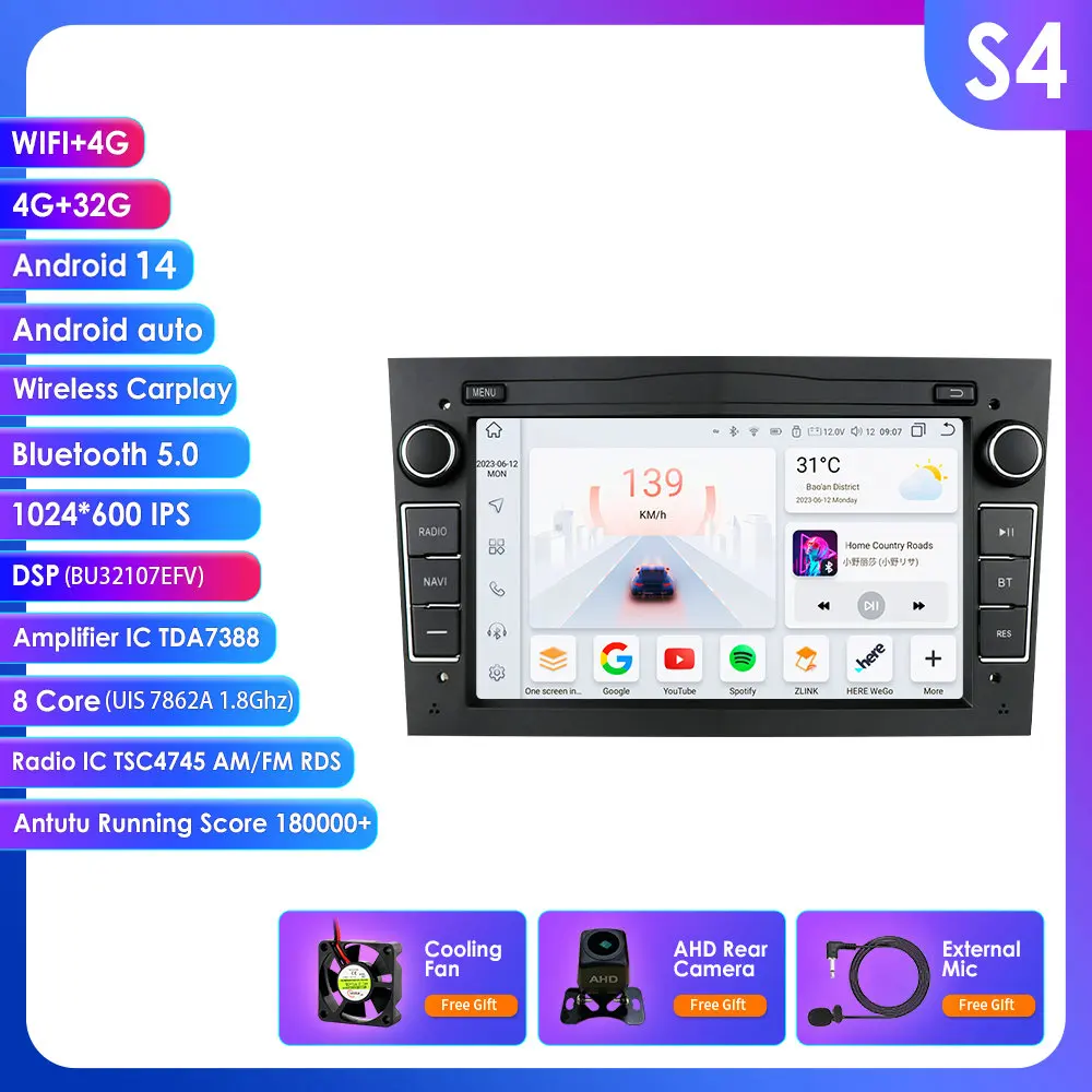 4G Carplay Android 2 Din Auto Gps Speler Voor Opel Astra H J 2004 Vectra Vectra Vauxhall Antara Zafira Corsa C D Vivaro Meriva Veda Radio