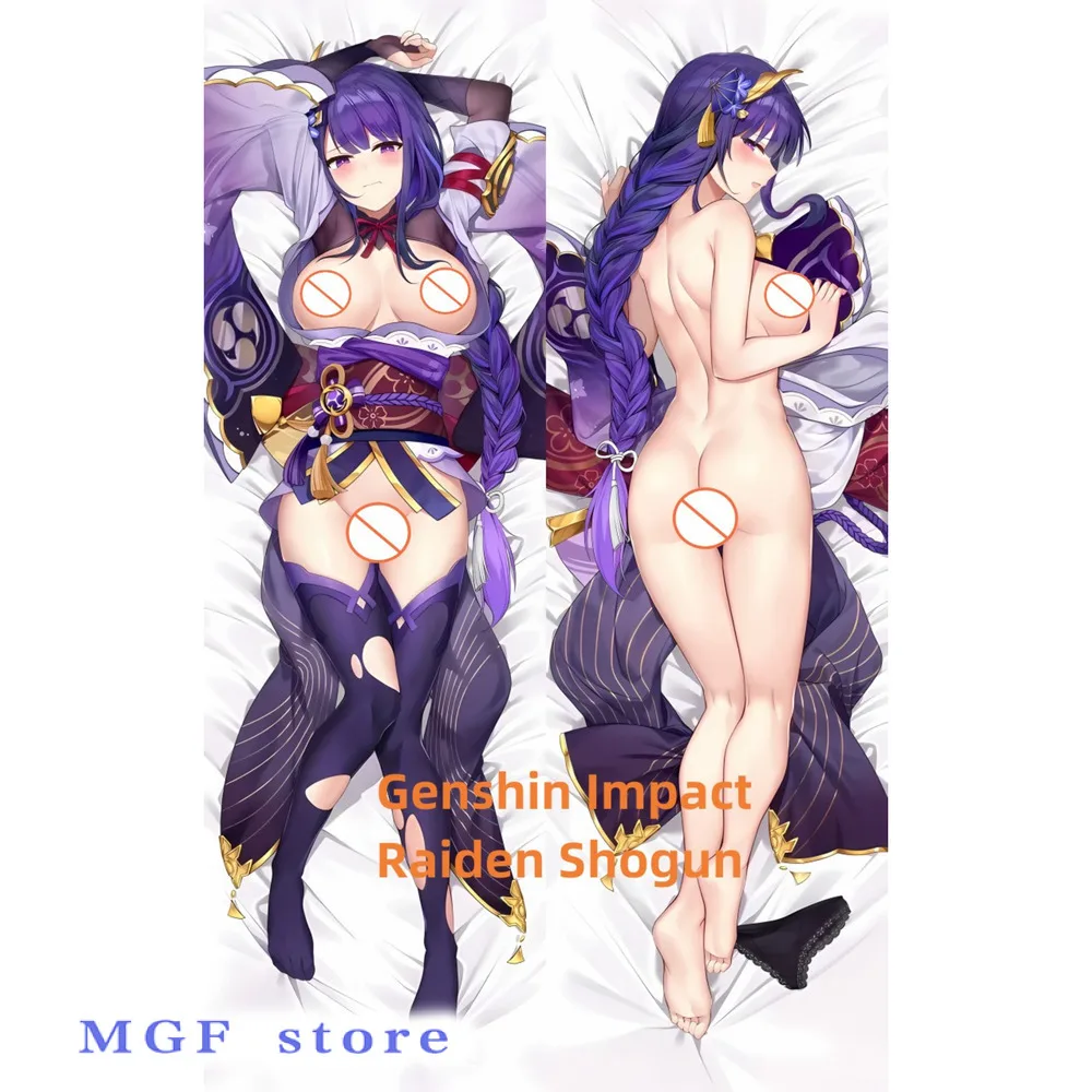 

Dakimakura Anime Pillow Case Genshin Impact Raiden Shogu Double-Sided Print Of Life-Size Body Pillowcase Gifts Can Be Customized