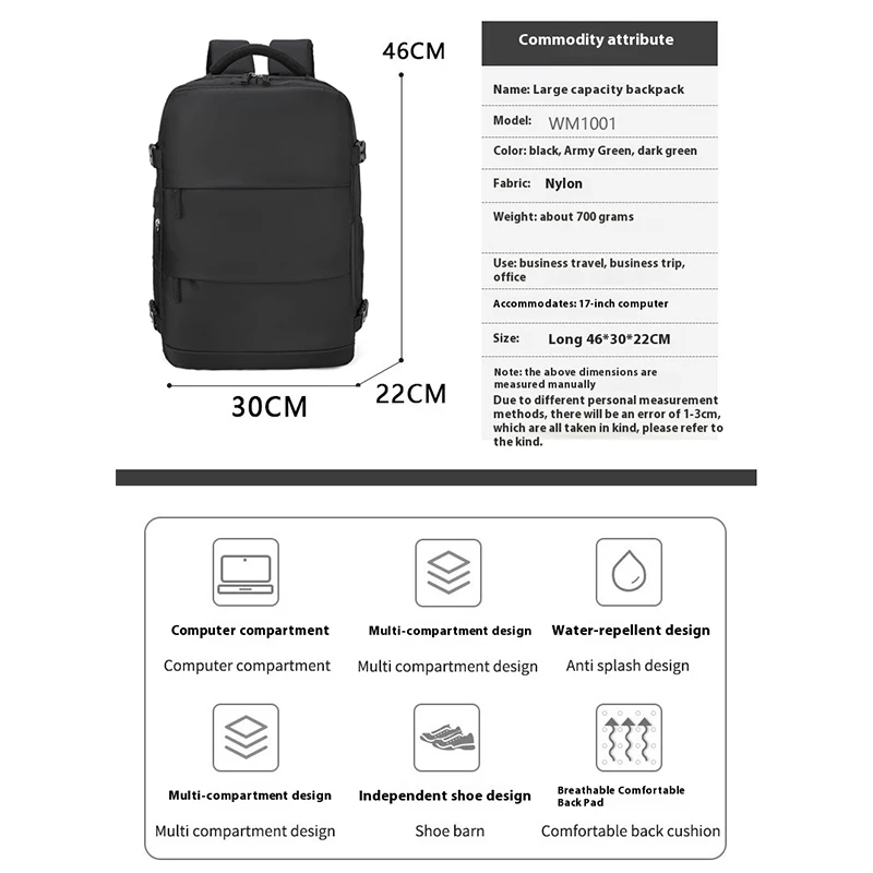 Backpack 40x20x25 Ryanair, Travel Backpack for Women Men, Personal Item Carry on Backpack, Business Weekender Laptop Backpack