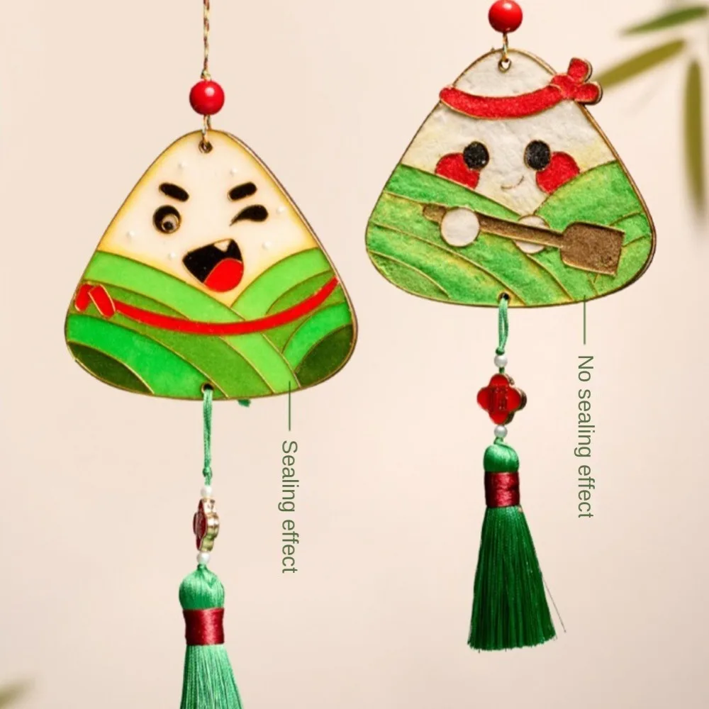 1 Set Zongzi Dragon Boat Festival Pendant Cloisonne Filament Crafts Chinese Style DIY Toy Handmade Antique Home Decor