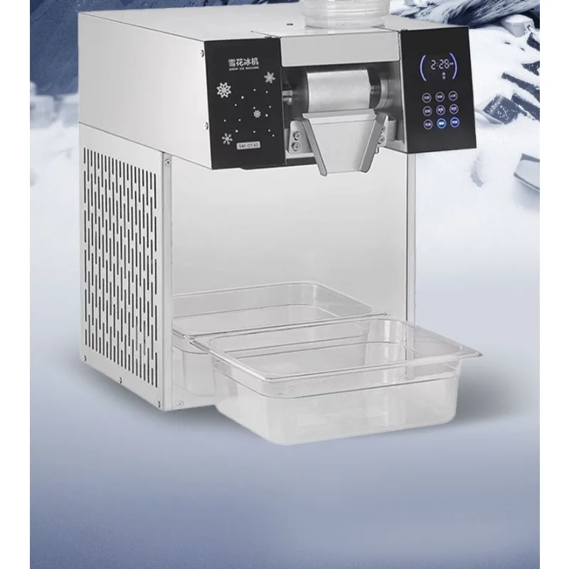 Fully automatic commercial mobile stall snowflake ice machine, small household ice machine