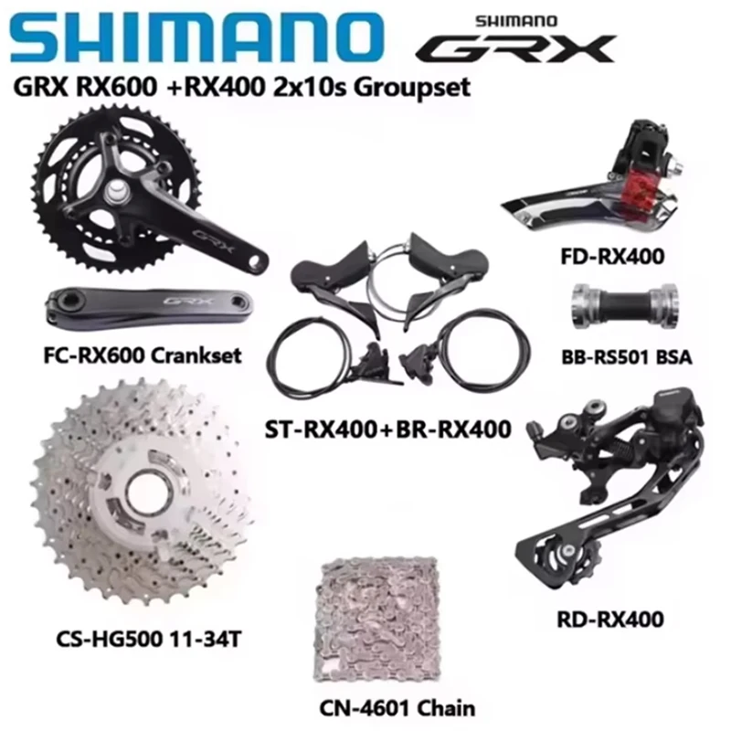 Shimano RX600 RX400 2x10S Group 170MM 46-30T Crankset GRX RX400