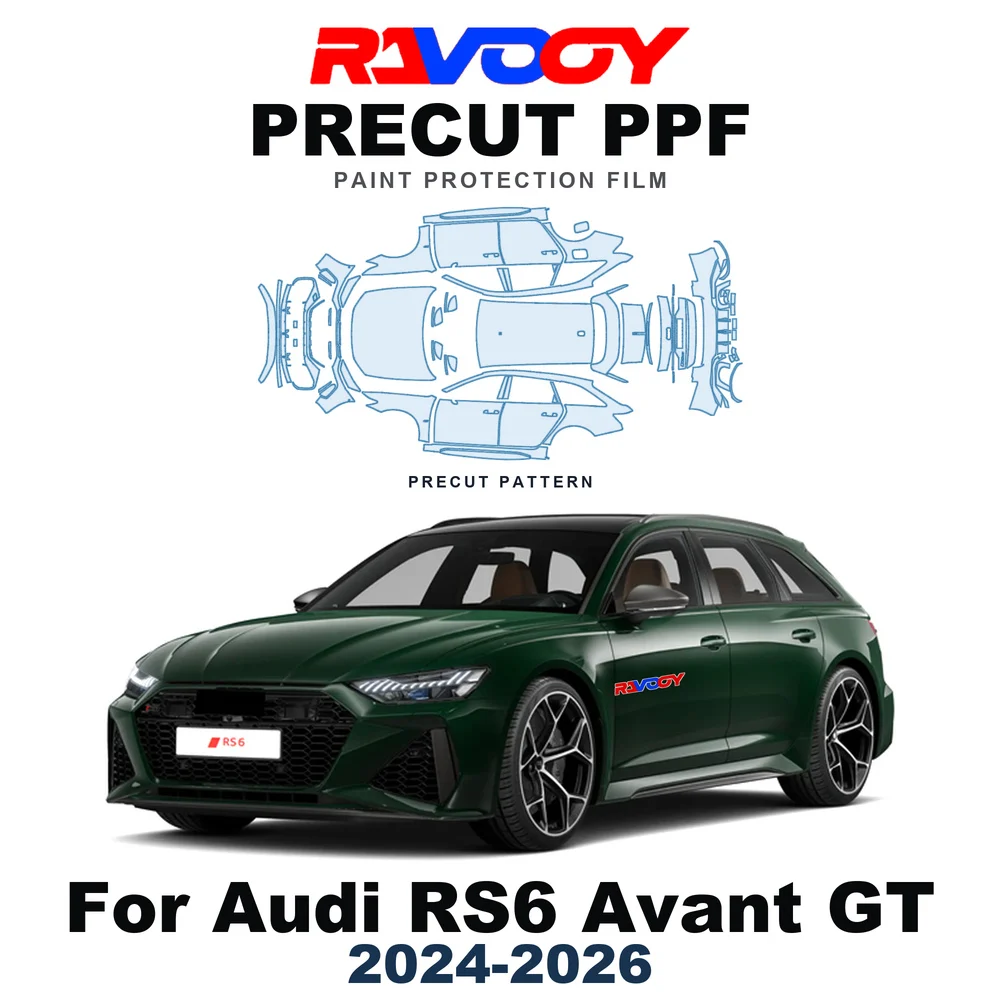 Precut PPF For Audi RS6 Avant GT 2024-2026 8.5mil TPU Paint Protection Film Hood Bonnet Bumper Headlight Self-Healing Clear Kit