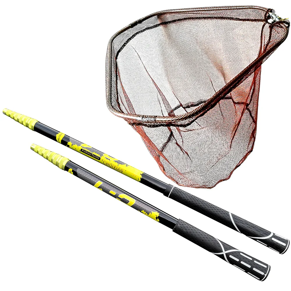 JOSBY 4M 3M  Retractable Fishing Net Telescoping Foldable Collapsible Casting Spinning Network Trap Pole Handle Durable Mesh