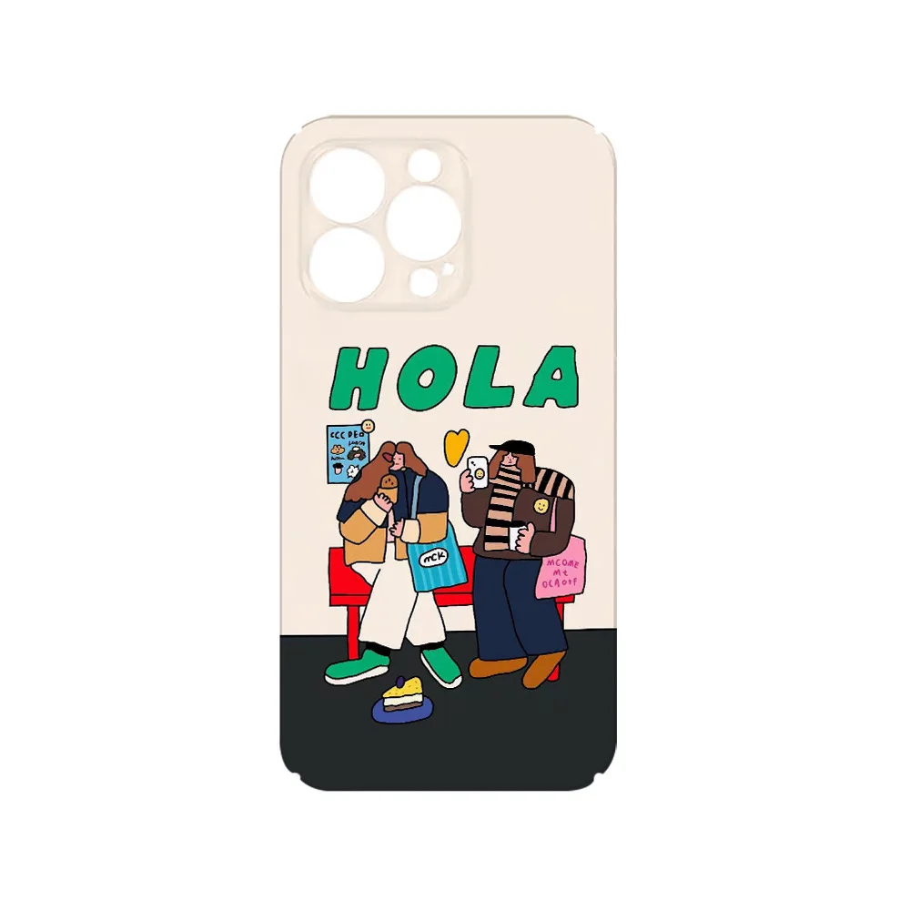 Ins HOLA Personality Girl Gathering Cartoon Phone Case for IPhone 16 15 14 13 Pro Max 12 11 Pro Plus Shockproof Ultra Thin Cover