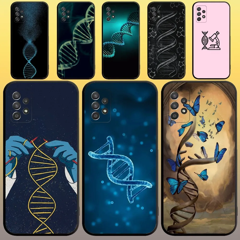 Science DNA Biology Phone Case for SamsungA 91,80,73,72,71,70,53,52,51,42,41,40,32,31,30,22,21,20,13 S 4G 5G Soft Black Case