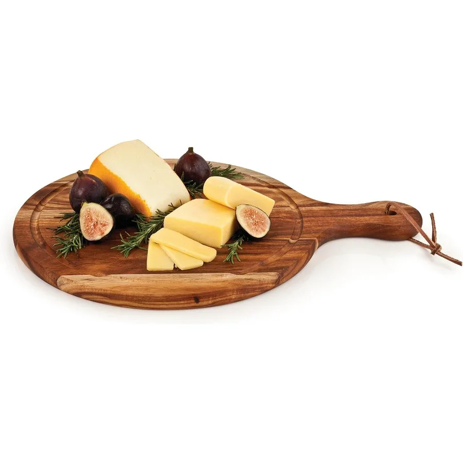 

Country Home Acacia Wood Cheese Board Paddle Acacia Wood Charcuterie Board 15.8" by 11.9" Gourmet Gift Set