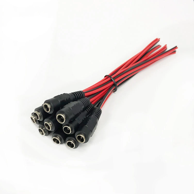 10szt 5.5 * 2.1 mm Męska wtyczka żeńska 12V Dc Power Pigtail Cable Jack do złącza kamery Cctv Przedłużenie ogona Przewód 12V DC