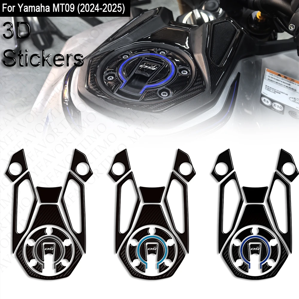 Autocollants de Protection de réservoir de carburant, autocollants de carénage de garde-boue avant, Kit d'autocollants en résine 3D pour Yamaha Mt09 MT-09 MT 09 2025 2024