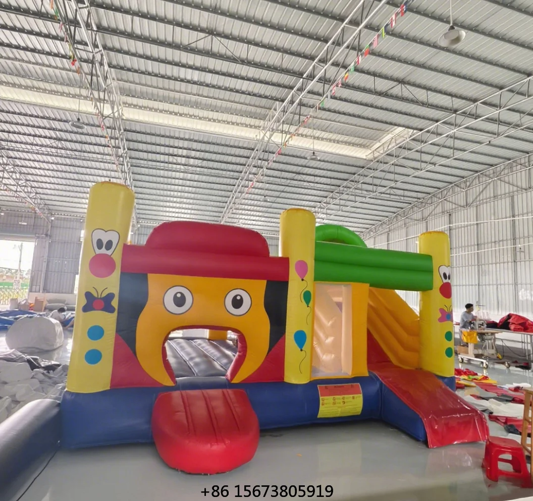 Commercial Medium-Sized Inflatable Castle Balloon Slide Transparent Viewing Area Enhanced Safety for Multiple Children