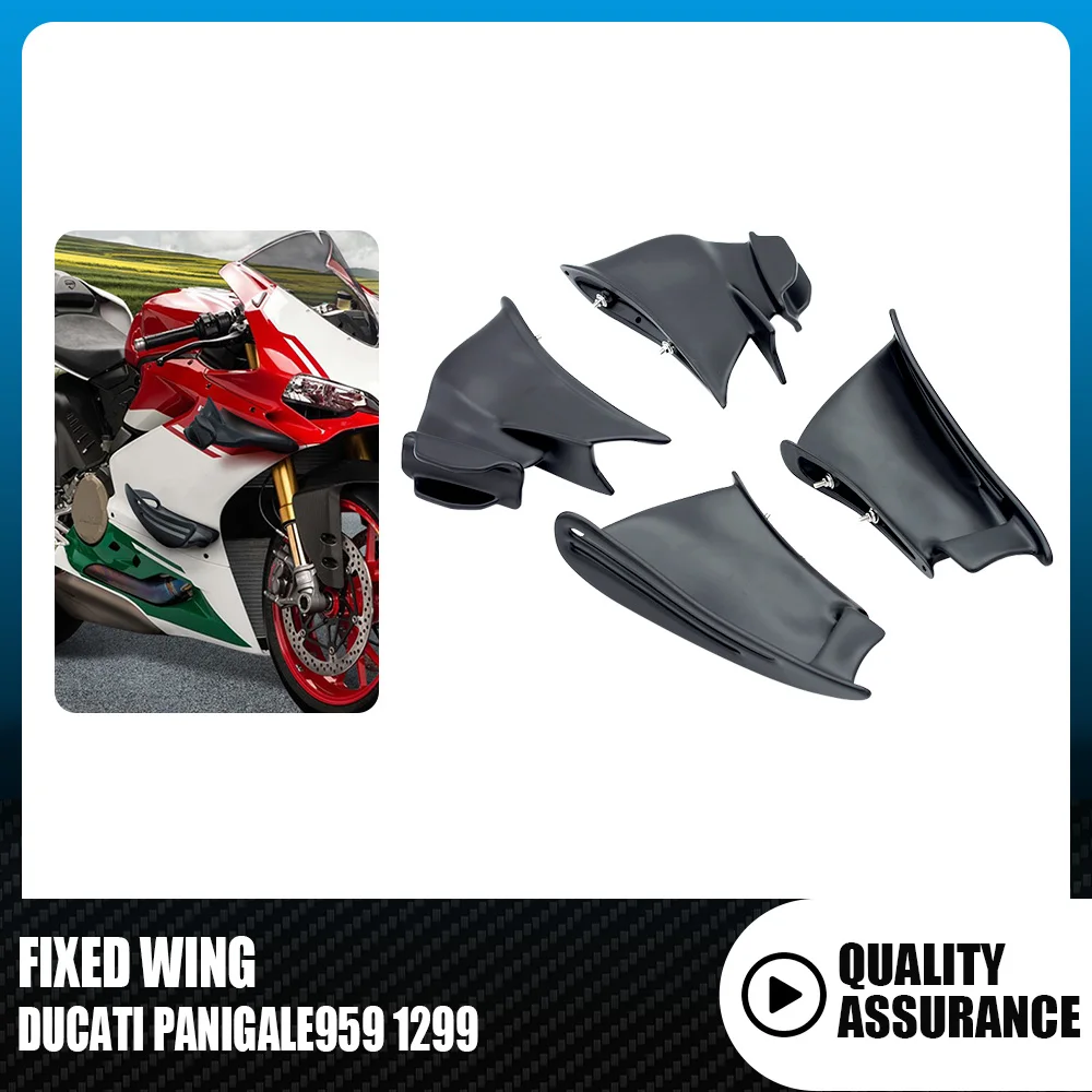 

Motorcycle Front Aerodynamic Side Winglet Spoiler Fairing Fixed Wing For DUCATI PANIGALE 959 959S 1299 1299S 1299R 2015-2020