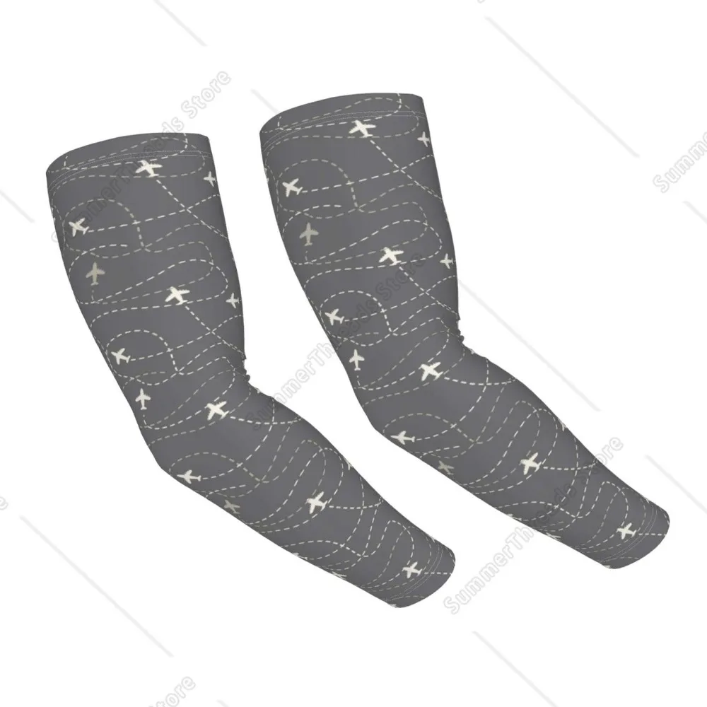Airplane Routes Around The World Cooling Sleeves for Unsex, Arm Sleeves, UV Sun Protection Sleeve