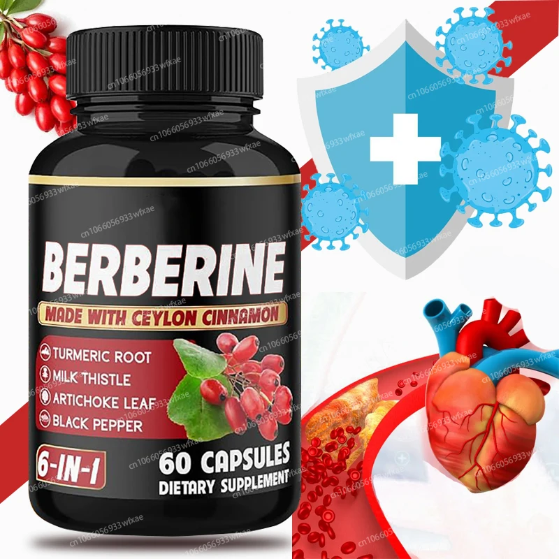 Berberine Supplement Supports Glucose Metabolism & Healthy Blood Sugar Levels and Heart Health with Blood Lipid Support