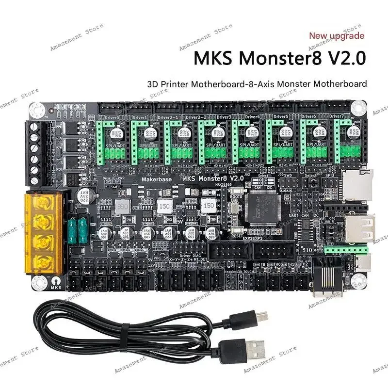 

twotrees 3d printer main board mks monster8 v2.0 control board 8 axis integrated diy accessories voron4/1.8/1.9