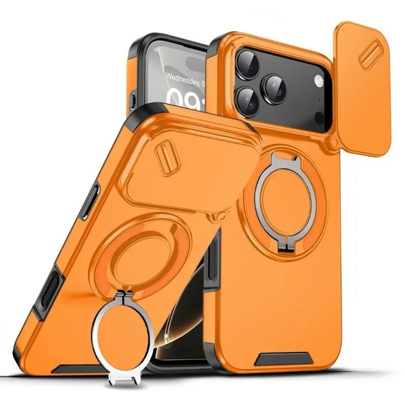 

Slide Camera Protection for Magsafe Magnetic Wireless Charging Armor Case for IPhone 17 Air 16 15 Plus 14 13 12 11 Pro Max Cover