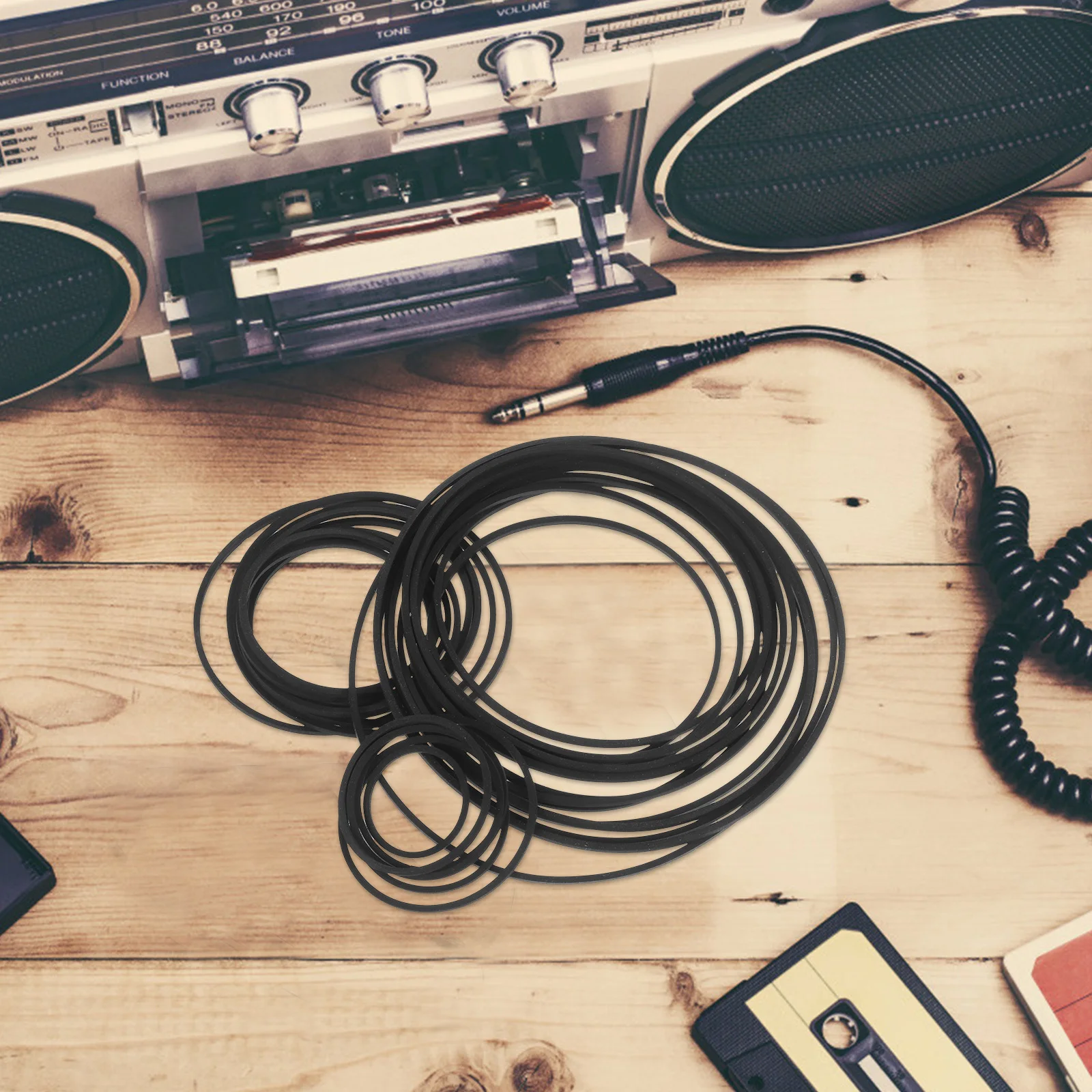 Courroies de Cassette en caoutchouc pour enregistreur, lecteur de musique, remplacement de bande carrée et plate, courroies d'entraînement de Machine, ensemble Durable de 1mm, 60 pièces