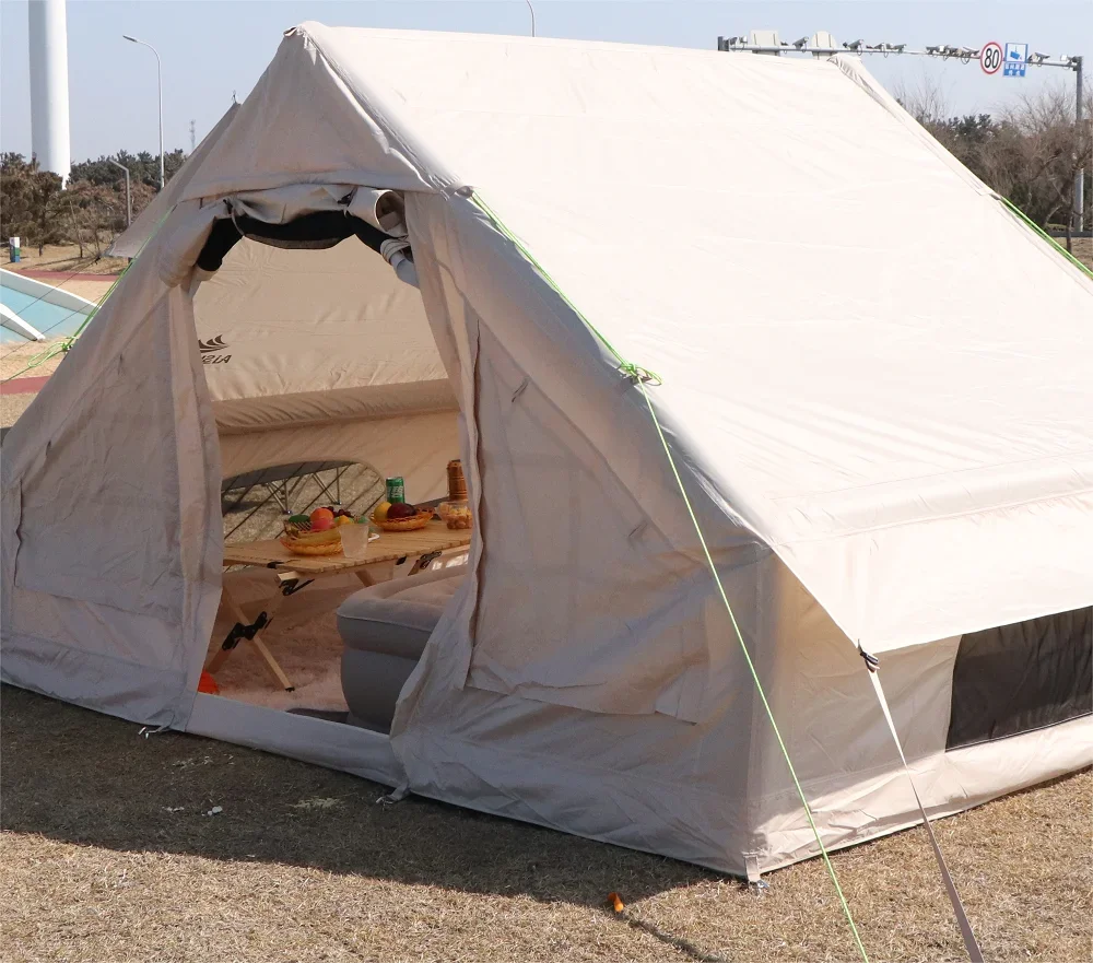 Inflatable Tent, Outdoor Camping, Quick Opening, Weather Resistant, Portable, Waterproof, Oxford Cloth, Double Door for Travel