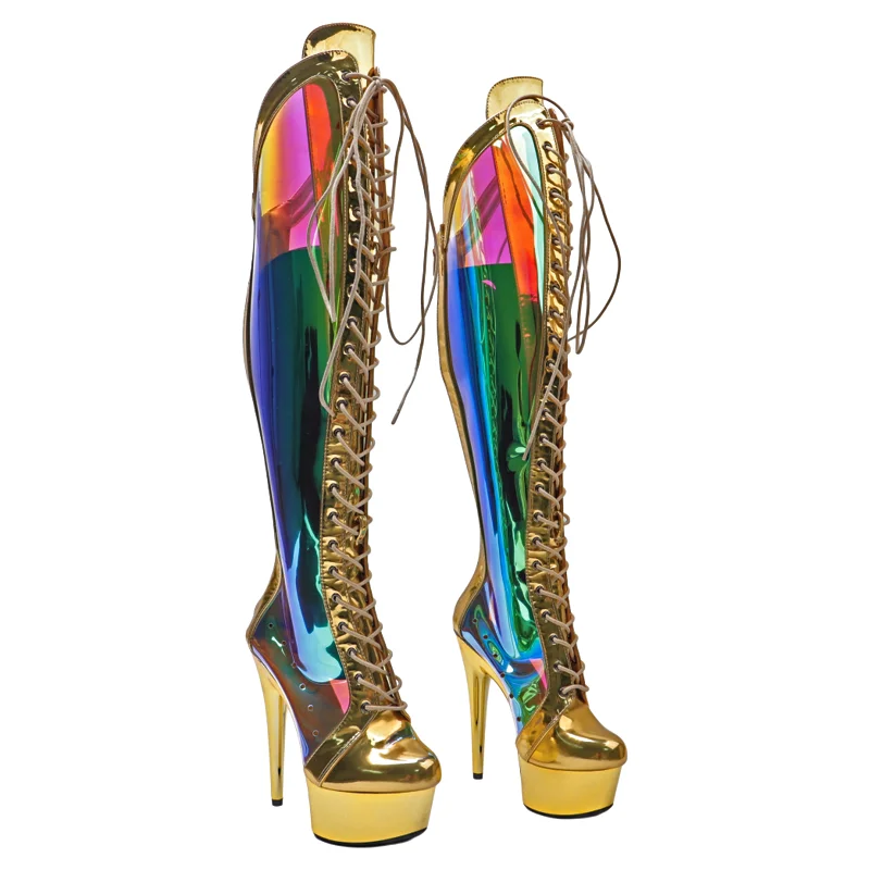 

Leecabe 15CM/6inches Patent with TPU Trend fashion High Heel platform stripper heel Pole Dance boot