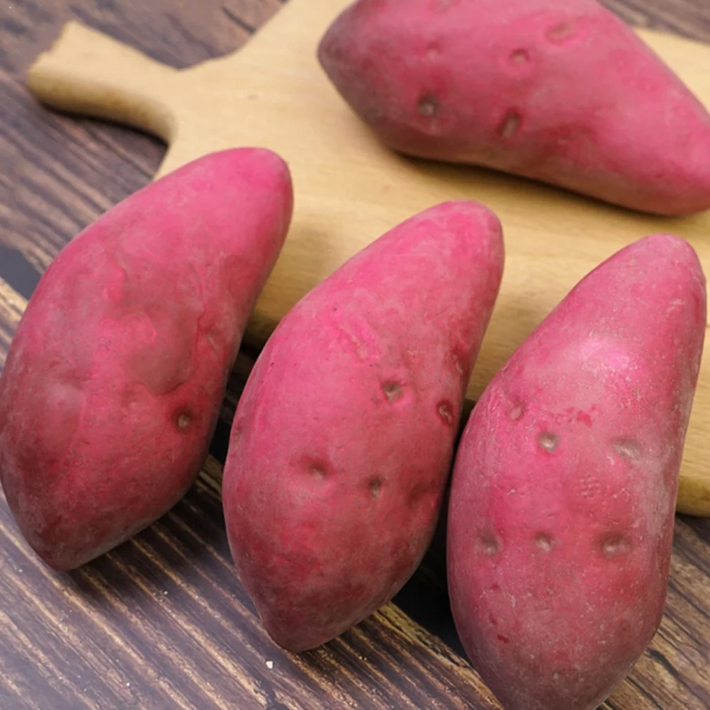

3Pcs Artificial Sweet Potato Realistic Foam Decoration Vegetable Basket Kitchen Prop Home Display Artificial Sweet Potato