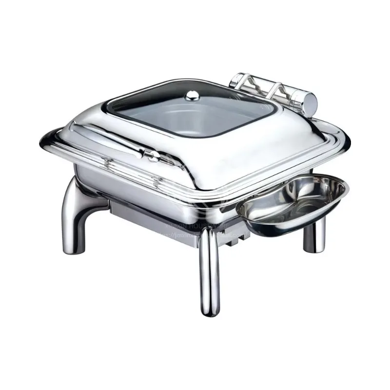 Restaurant Catering Equipment 6L Hydraulic Hinge Food Warmer Buffet Heater Show Window Chafing Dish For Hotel Kitchen