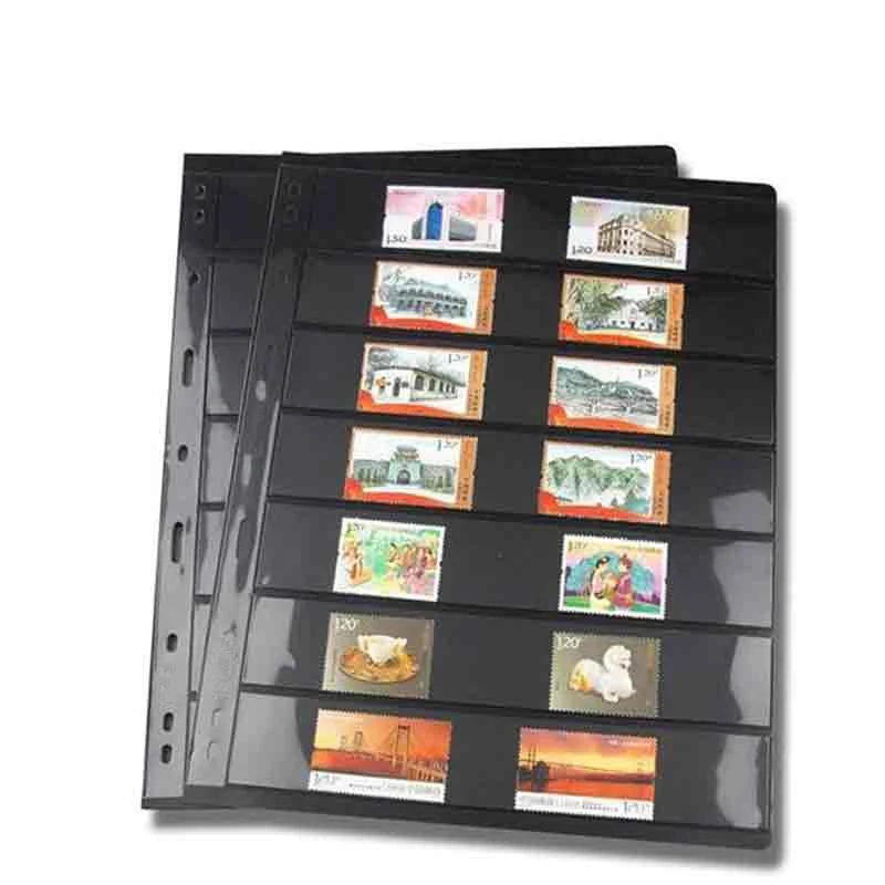 1PCS Postage Stamps Album Black Standard 9 Hole Pages Inserts Loose Leaf For Collecting