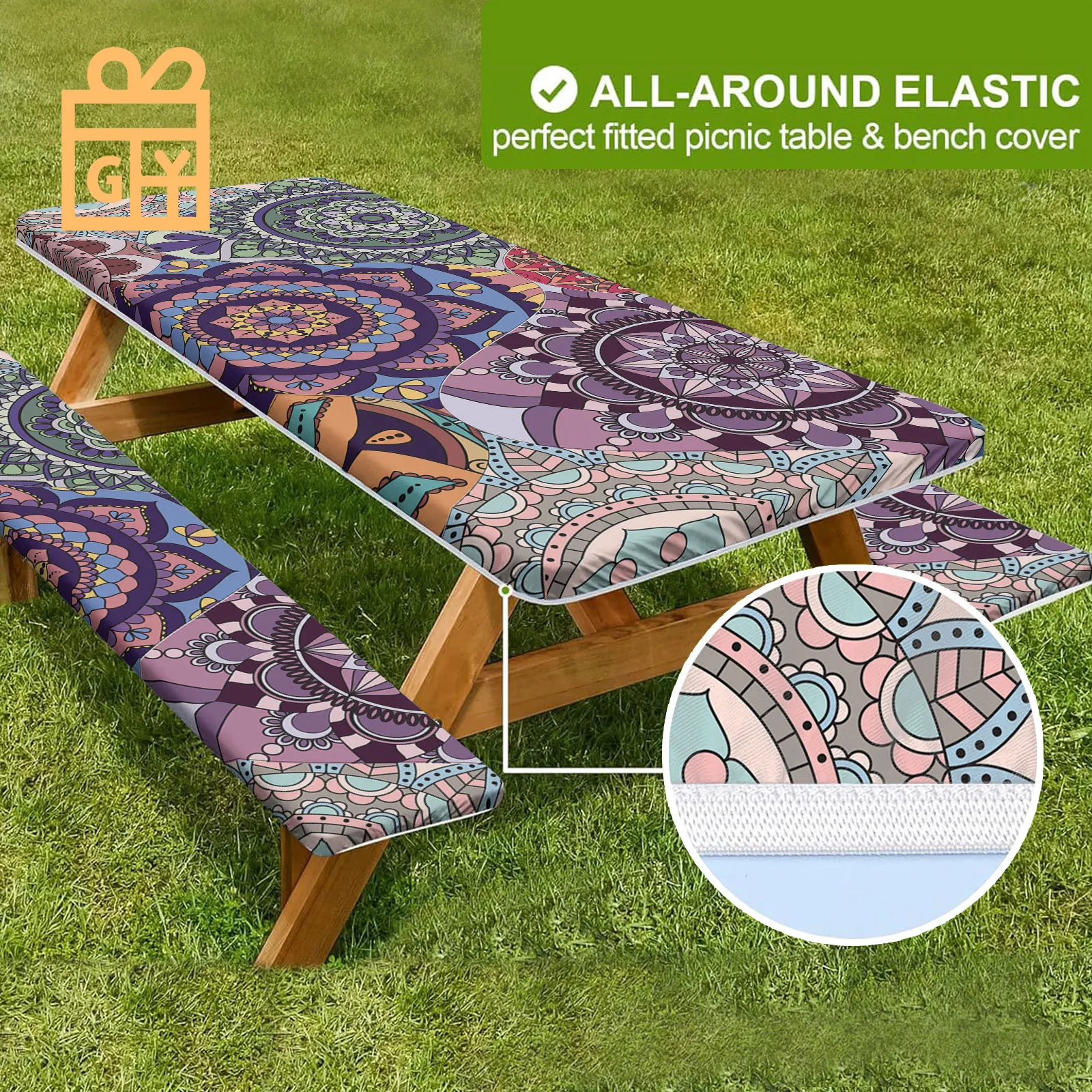 

3 шт., эластичные скатерти для кемпинга и пикника, 6 футов, набор скатерти для улицы, ветрозащитные прямоугольные скатерти, подходят