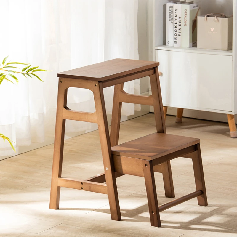 

Simple Bamboo Ladder Chair Home Climbing Step Stool Multifunctional High Stools Kitchen Convenient Folding Ladder Stool