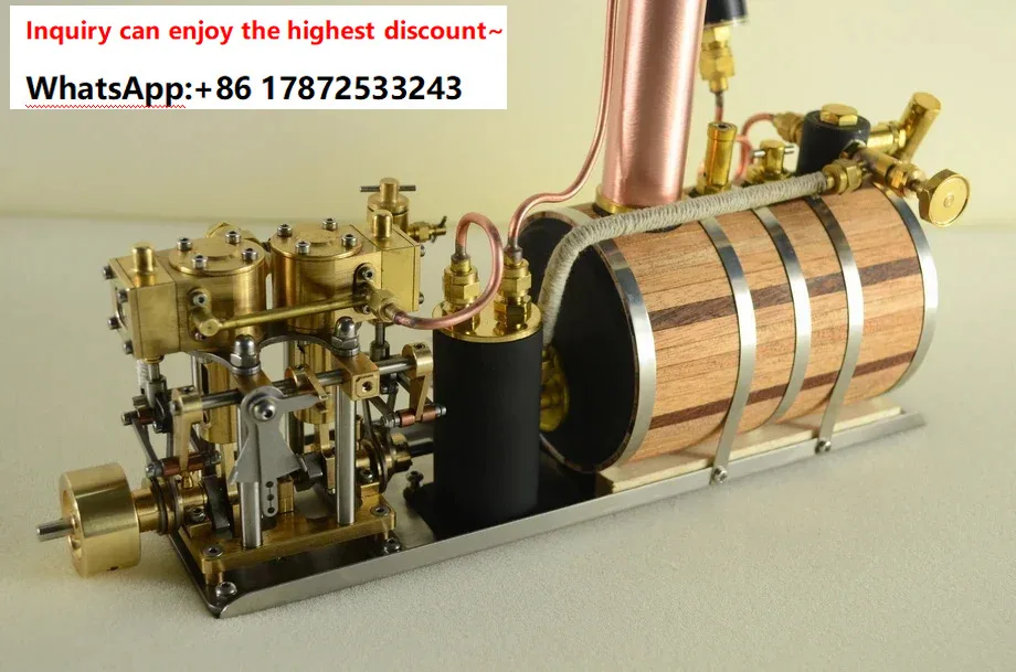 Double cylinder reciprocating steam turbine power unit single vertical horizontal boiler