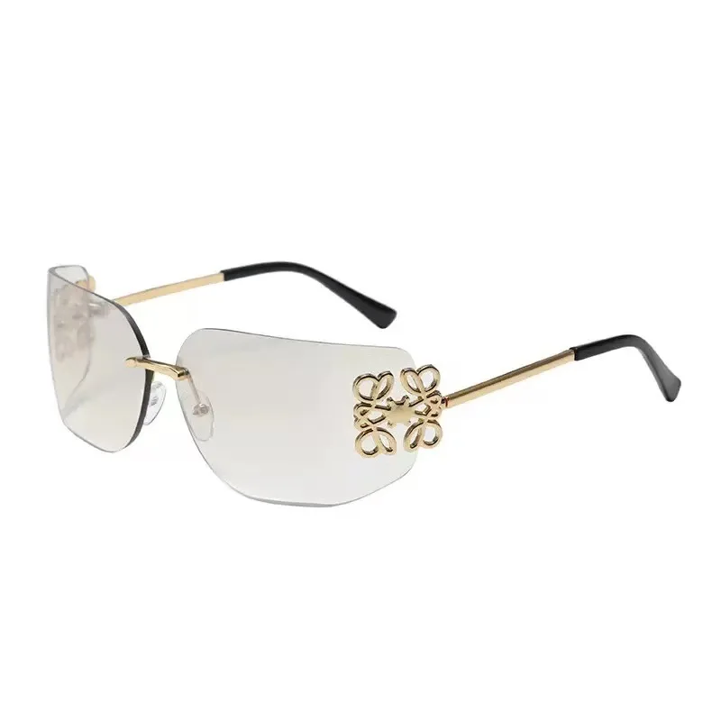 高級リムレス曲面ミラーサングラス ファッション 個性 Y2K スパイスガール ミレニアム風 オンラインセレブ ジョーカーサングラス